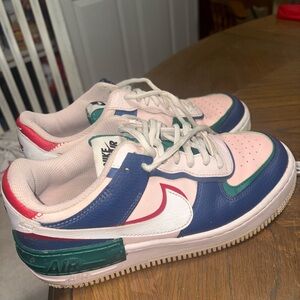 Nike Air Sneakers - Blue, Pink, and Green
